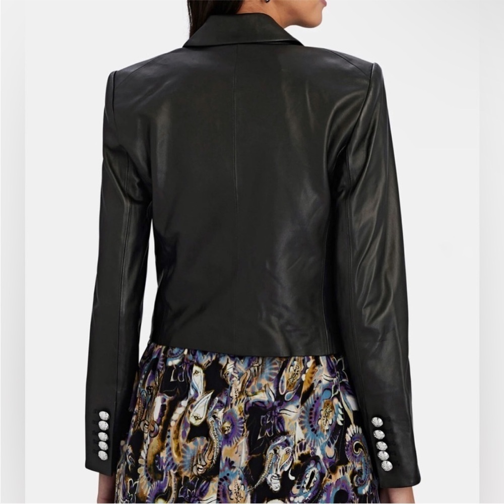 Veronica Beard cropped leather blazer - Picture 9 of 9
